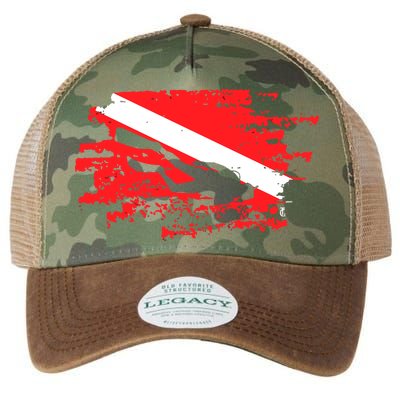 Scuba Diving Diver Down Flag Awesome Marine Diver Dive Gift Legacy Tie Dye Trucker Hat