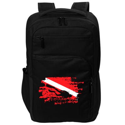 Scuba Diving Diver Down Flag Awesome Marine Diver Dive Gift Impact Tech Backpack