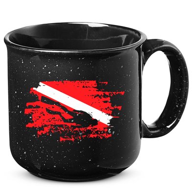Scuba Diving Diver Down Flag Awesome Marine Diver Dive Gift 15oz Campfire Ceramic Mug
