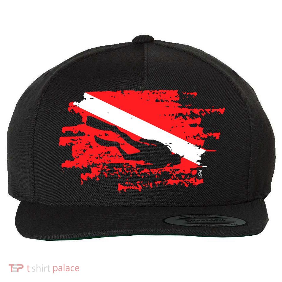 Scuba Diving Diver Down Flag Awesome Marine Diver Dive Gift Wool Snapback Cap