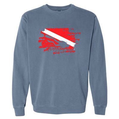 Scuba Diving Diver Down Flag Awesome Marine Diver Dive Gift Garment-Dyed Sweatshirt