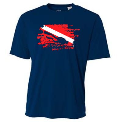 Scuba Diving Diver Down Flag Awesome Marine Diver Dive Gift Cooling Performance Crew T-Shirt