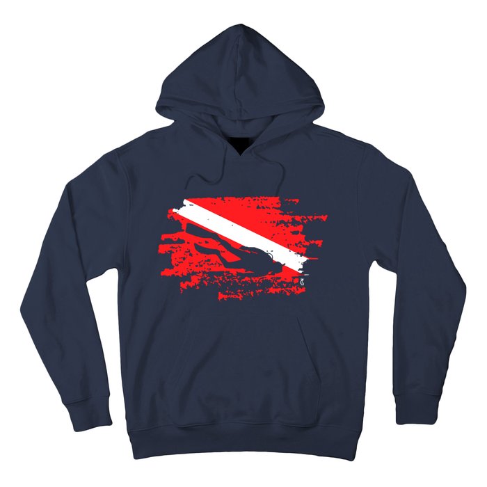 Scuba Diving Diver Down Flag Awesome Marine Diver Dive Gift Hoodie