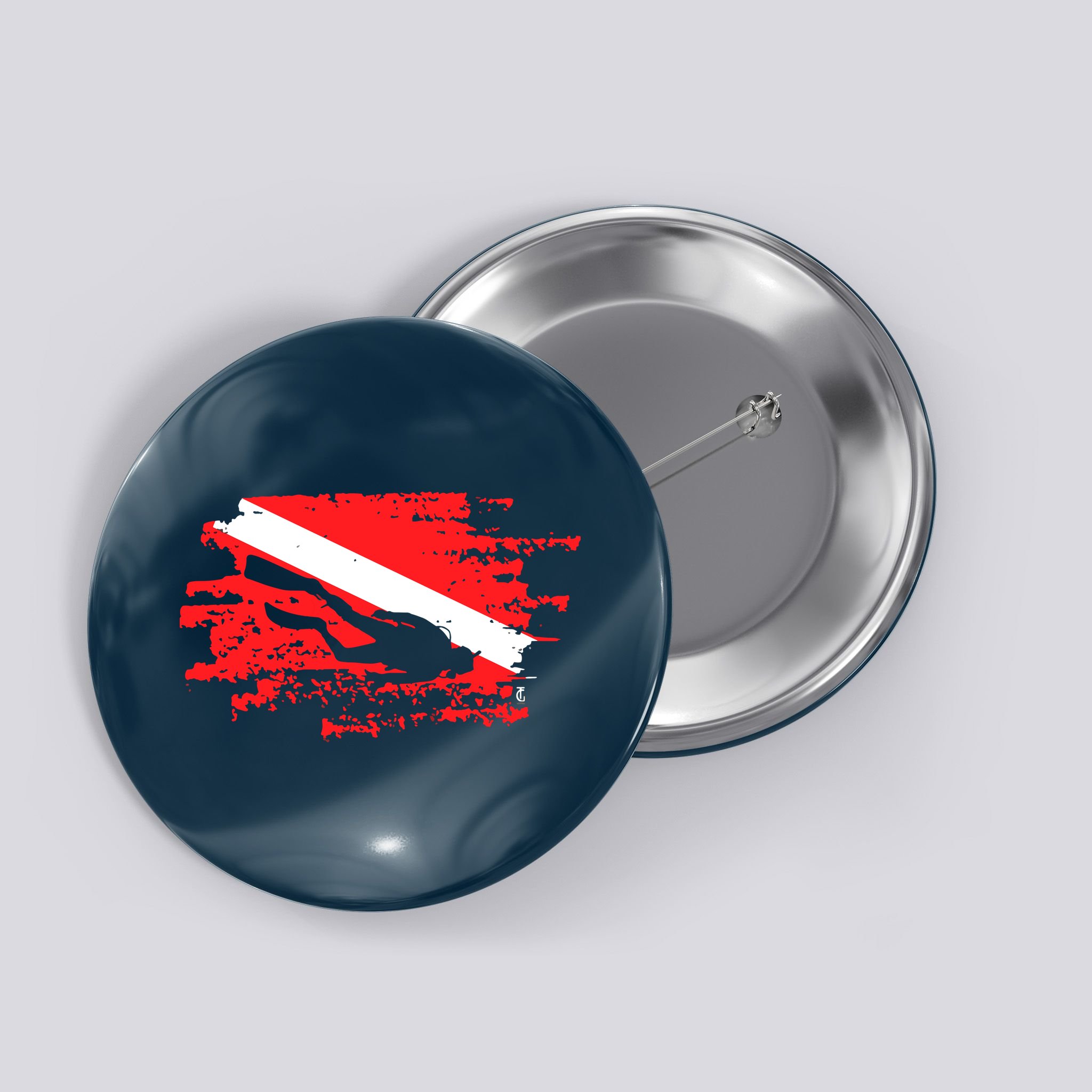 Scuba Diving Diver Down Flag Awesome Marine Diver Dive Gift Button