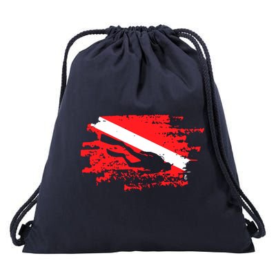 Scuba Diving Diver Down Flag Awesome Marine Diver Dive Gift Drawstring Bag