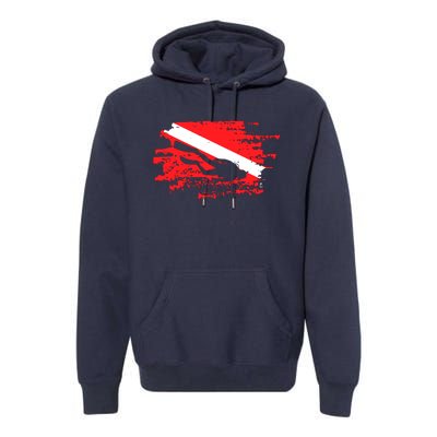 Scuba Diving Diver Down Flag Awesome Marine Diver Dive Gift Premium Hoodie