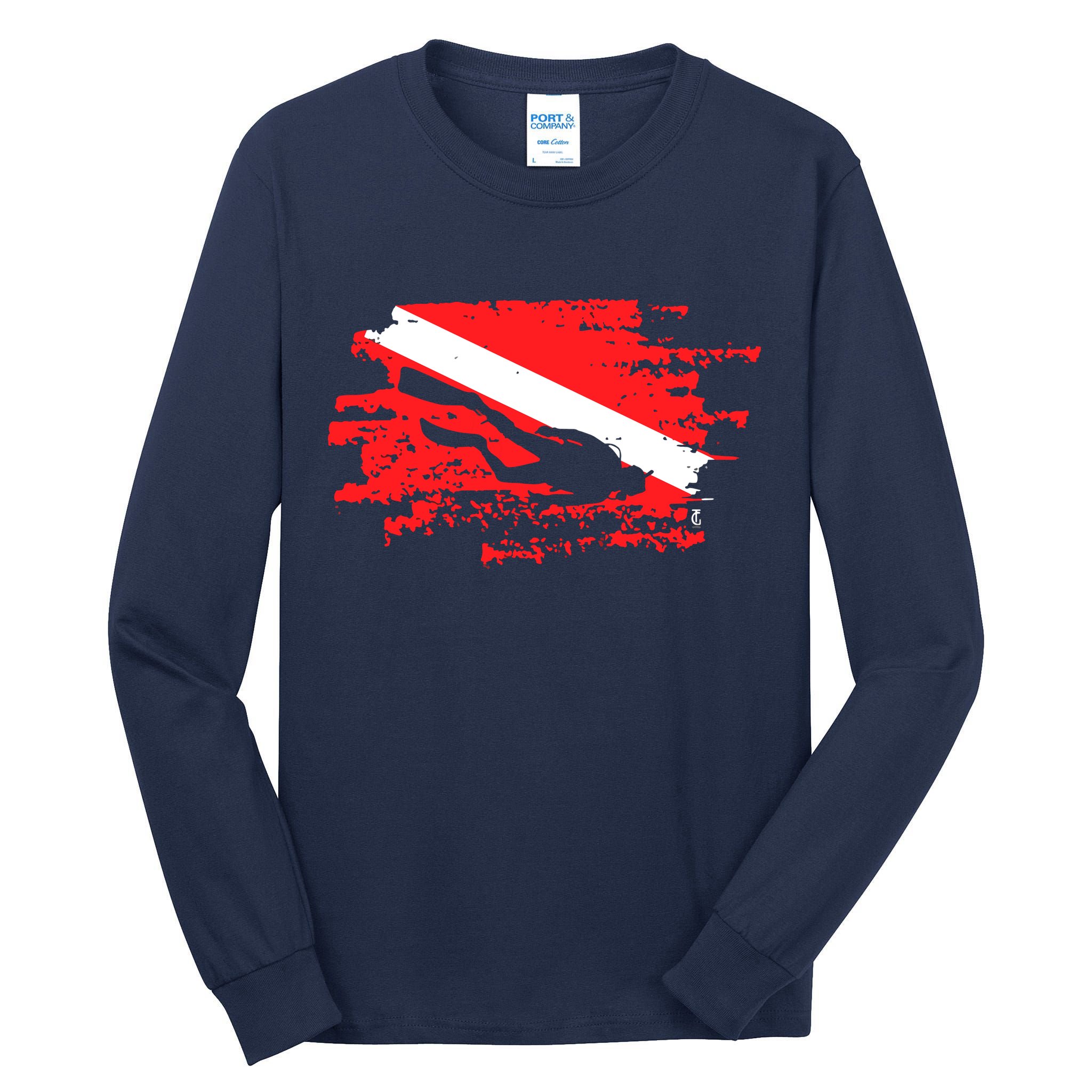 Scuba Diving Diver Down Flag Awesome Marine Diver Dive Gift Tall Long Sleeve T-Shirt