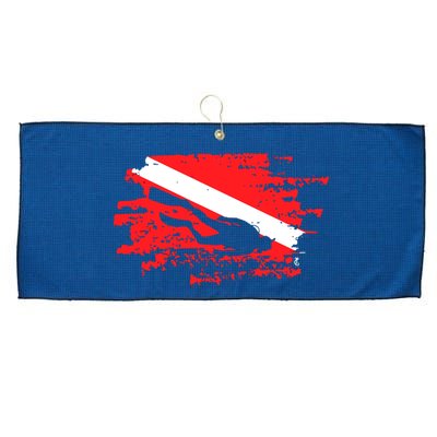 Scuba Diving Diver Down Flag Awesome Marine Diver Dive Gift Large Microfiber Waffle Golf Towel