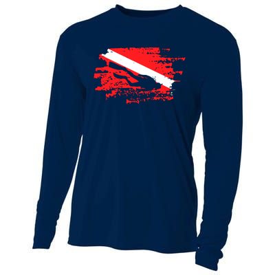 Scuba Diving Diver Down Flag Awesome Marine Diver Dive Gift Cooling Performance Long Sleeve Crew