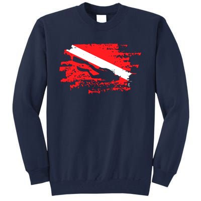 Scuba Diving Diver Down Flag Awesome Marine Diver Dive Gift Tall Sweatshirt