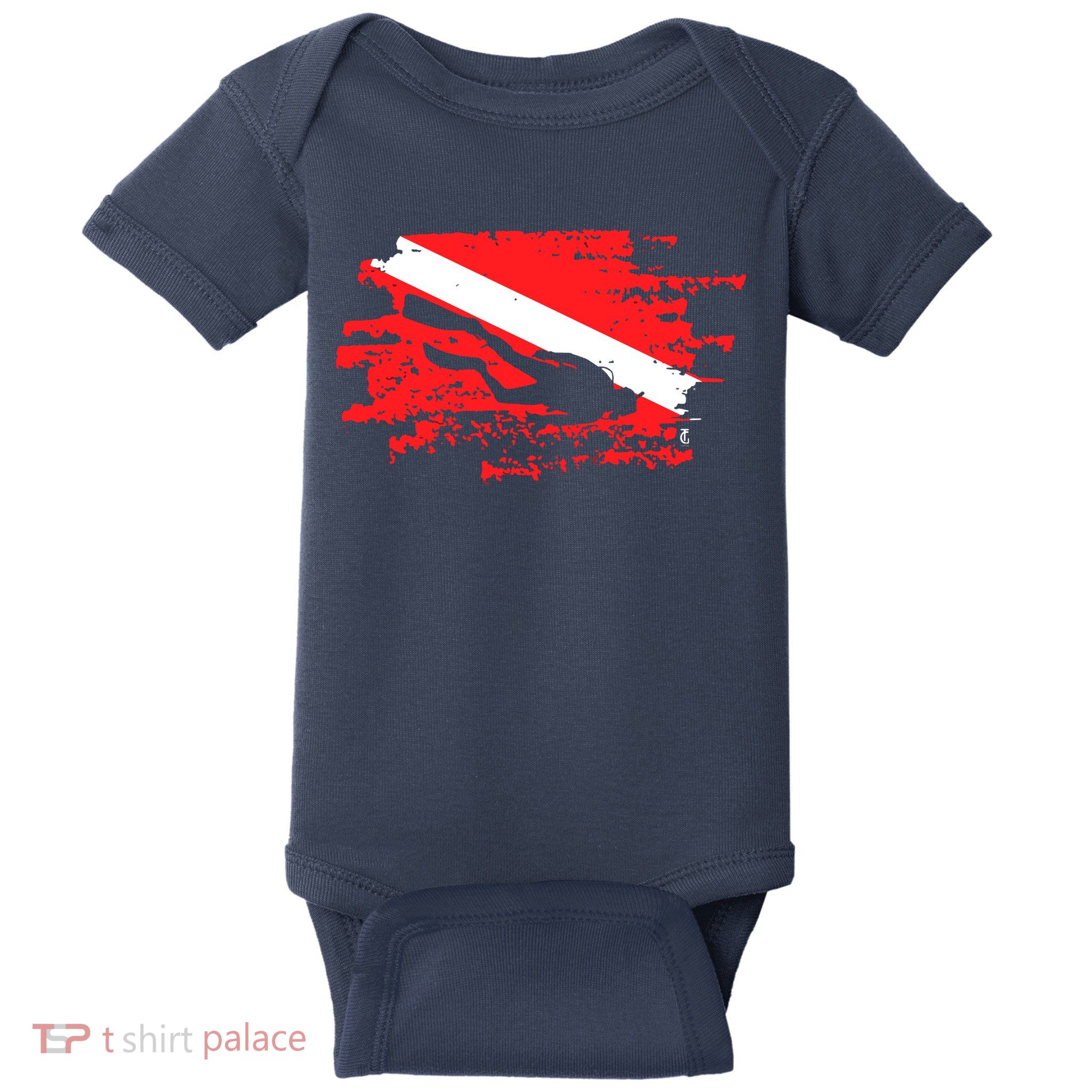 Scuba Diving Diver Down Flag Awesome Marine Diver Dive Gift Baby Bodysuit