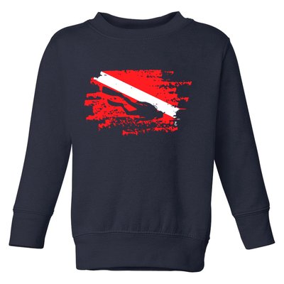 Scuba Diving Diver Down Flag Awesome Marine Diver Dive Gift Toddler Sweatshirt