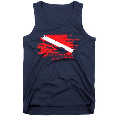 Scuba Diving Diver Down Flag Awesome Marine Diver Dive Gift Tank Top