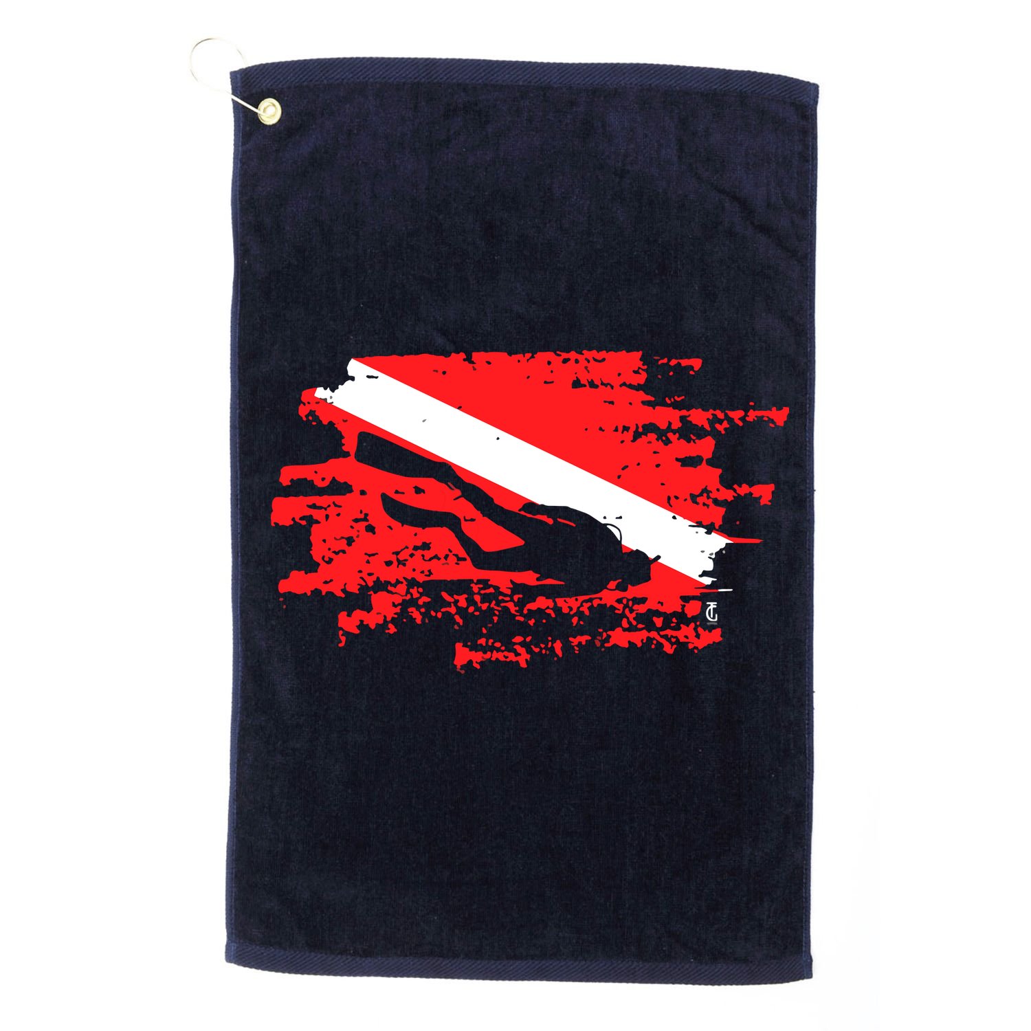 Scuba Diving Diver Down Flag Awesome Marine Diver Dive Gift Golf Towel