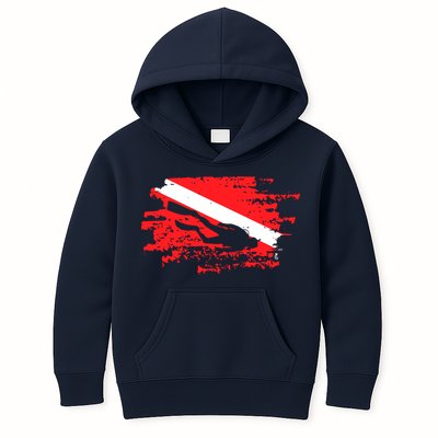 Scuba Diving Diver Down Flag Awesome Marine Diver Dive Gift Kids Hoodie