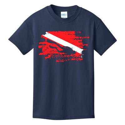 Scuba Diving Diver Down Flag Awesome Marine Diver Dive Gift Kids T-Shirt