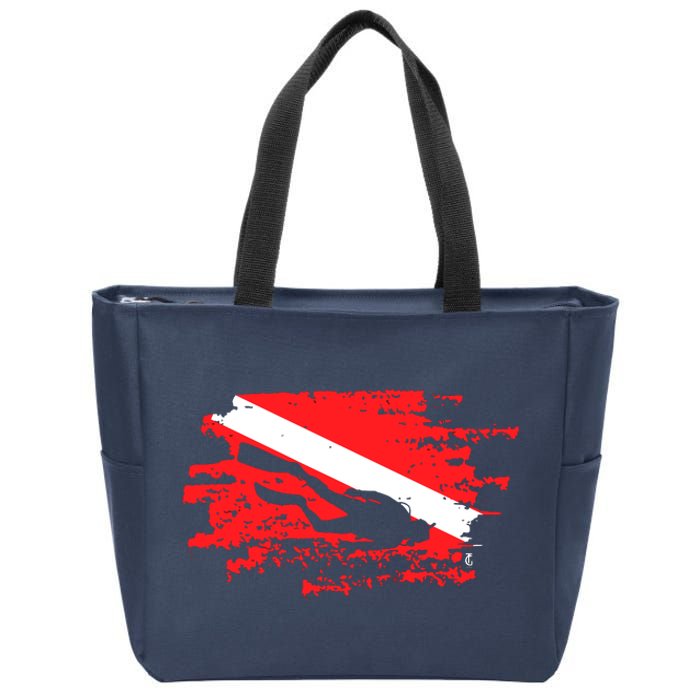 Scuba Diving Diver Down Flag Awesome Marine Diver Dive Gift Zip Tote Bag