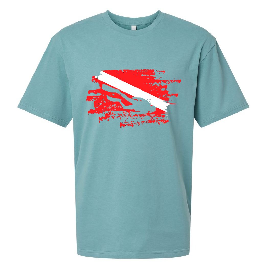 Scuba Diving Diver Down Flag Awesome Marine Diver Dive Gift Sueded Cloud Jersey T-Shirt