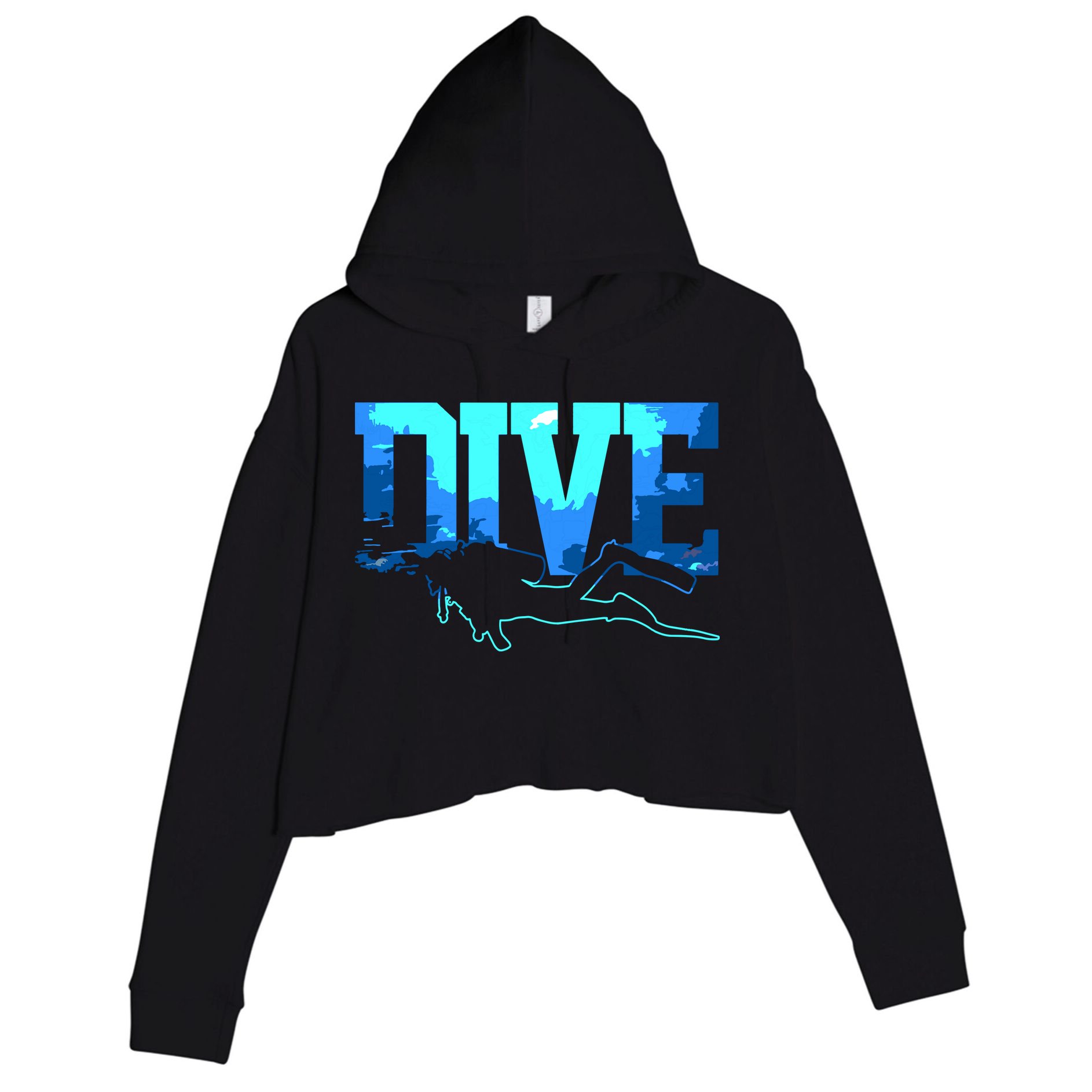 Scuba Diving DIVE Scuba Diver Gift Crop Fleece Hoodie