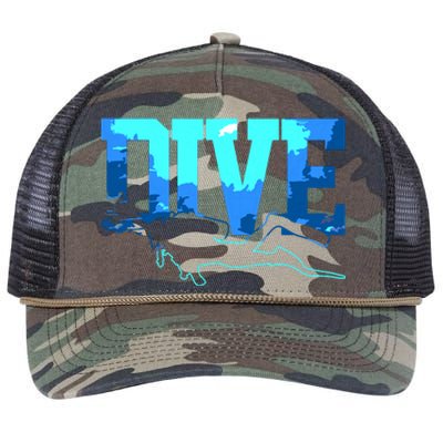 Scuba Diving DIVE Scuba Diver Gift Retro Rope Trucker Hat Cap