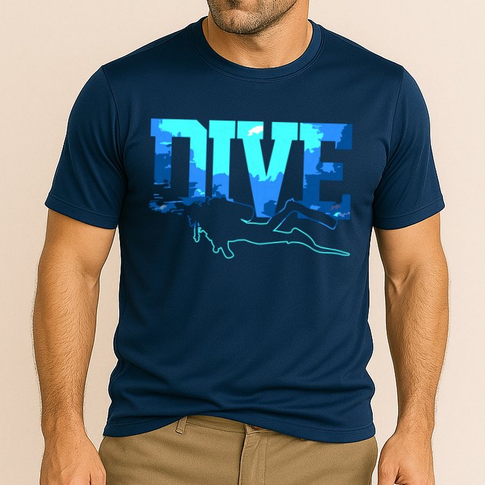 Scuba Diving DIVE Scuba Diver Gift Cooling Performance Crew T-Shirt