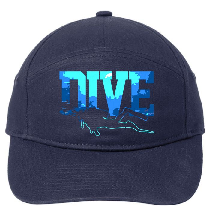 Scuba Diving DIVE Scuba Diver Gift 7-Panel Snapback Hat