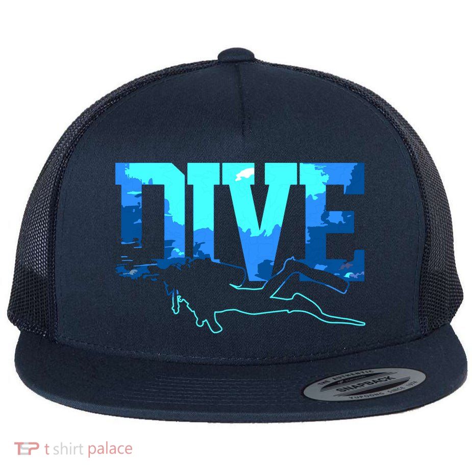 Scuba Diving DIVE Scuba Diver Gift Flatbill Hat