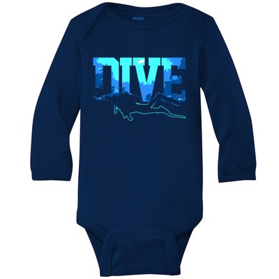 Scuba Diving DIVE Scuba Diver Gift Baby Long Sleeve Bodysuit