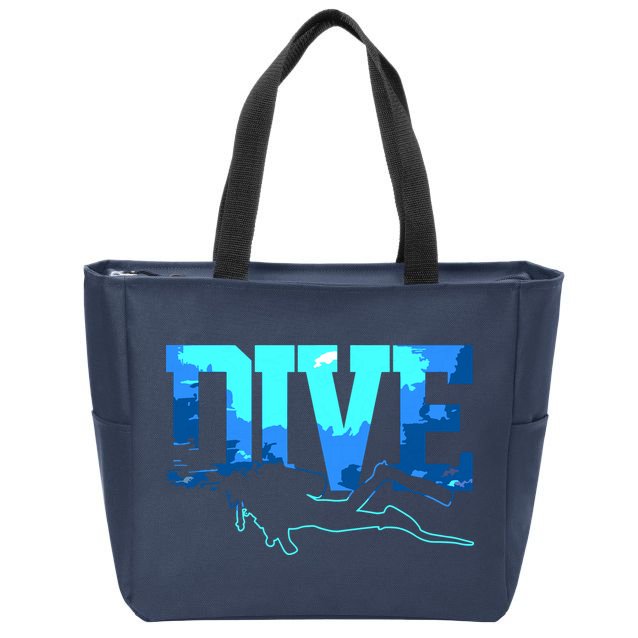 Scuba Diving DIVE Scuba Diver Gift Zip Tote Bag