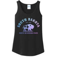 South Dakota Est. 1889 Mount Rushmore State Bison Vintage Ladies Essential Tank