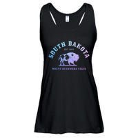 South Dakota Est. 1889 Mount Rushmore State Bison Vintage Ladies Essential Flowy Tank