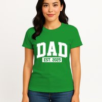Sporty Dad Est 2025 New Father Celebrate Fathers Day Womens T-Shirt