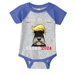 Schnauzer Dog Even My Dog Is Waiting For Trump 2024 Infant Baby Jersey Bodysuit