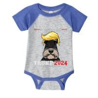 Schnauzer Dog Even My Dog Is Waiting For Trump 2024 Infant Baby Jersey Bodysuit