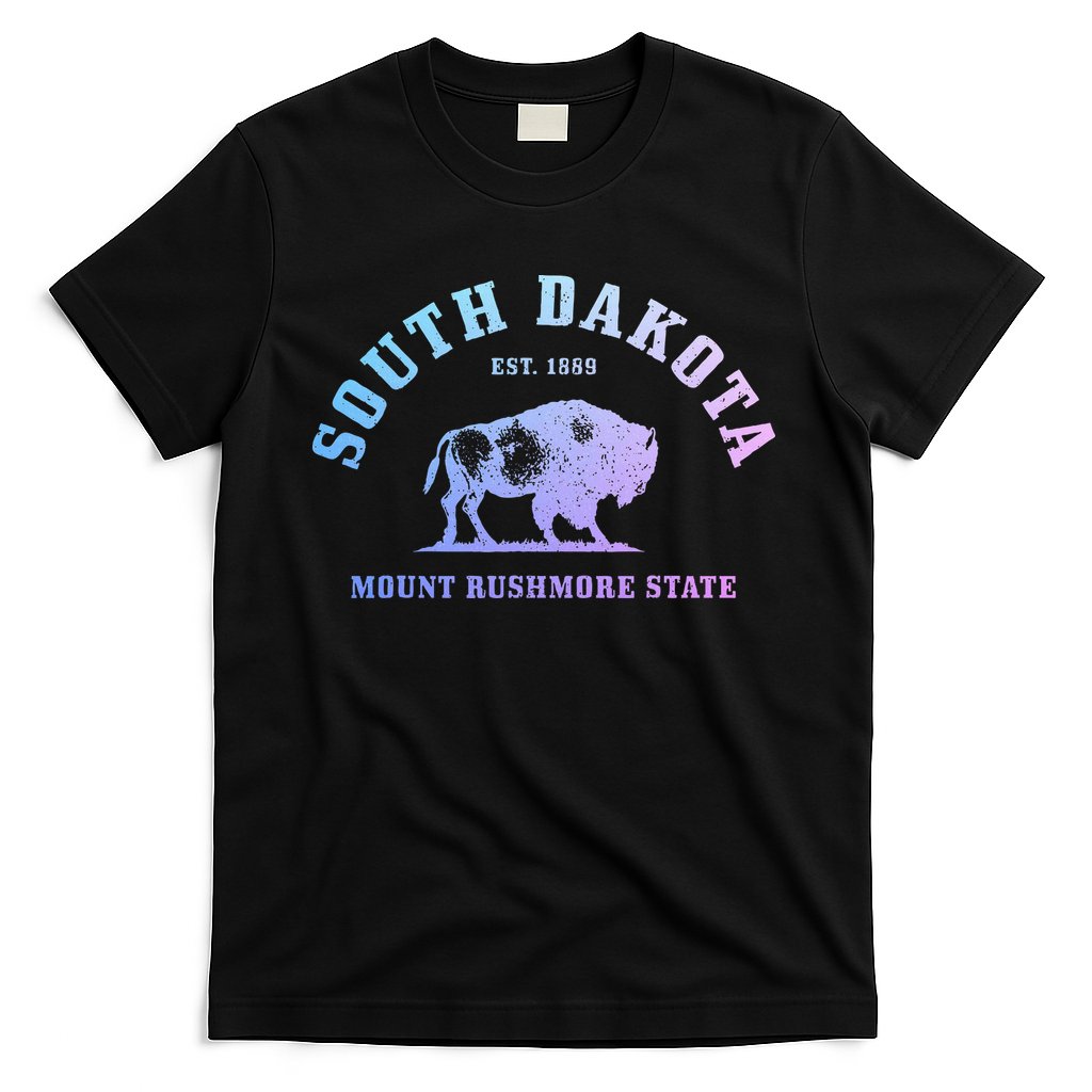 South Dakota Est. 1889 Mount Rushmore State Bison Vintage T-Shirt