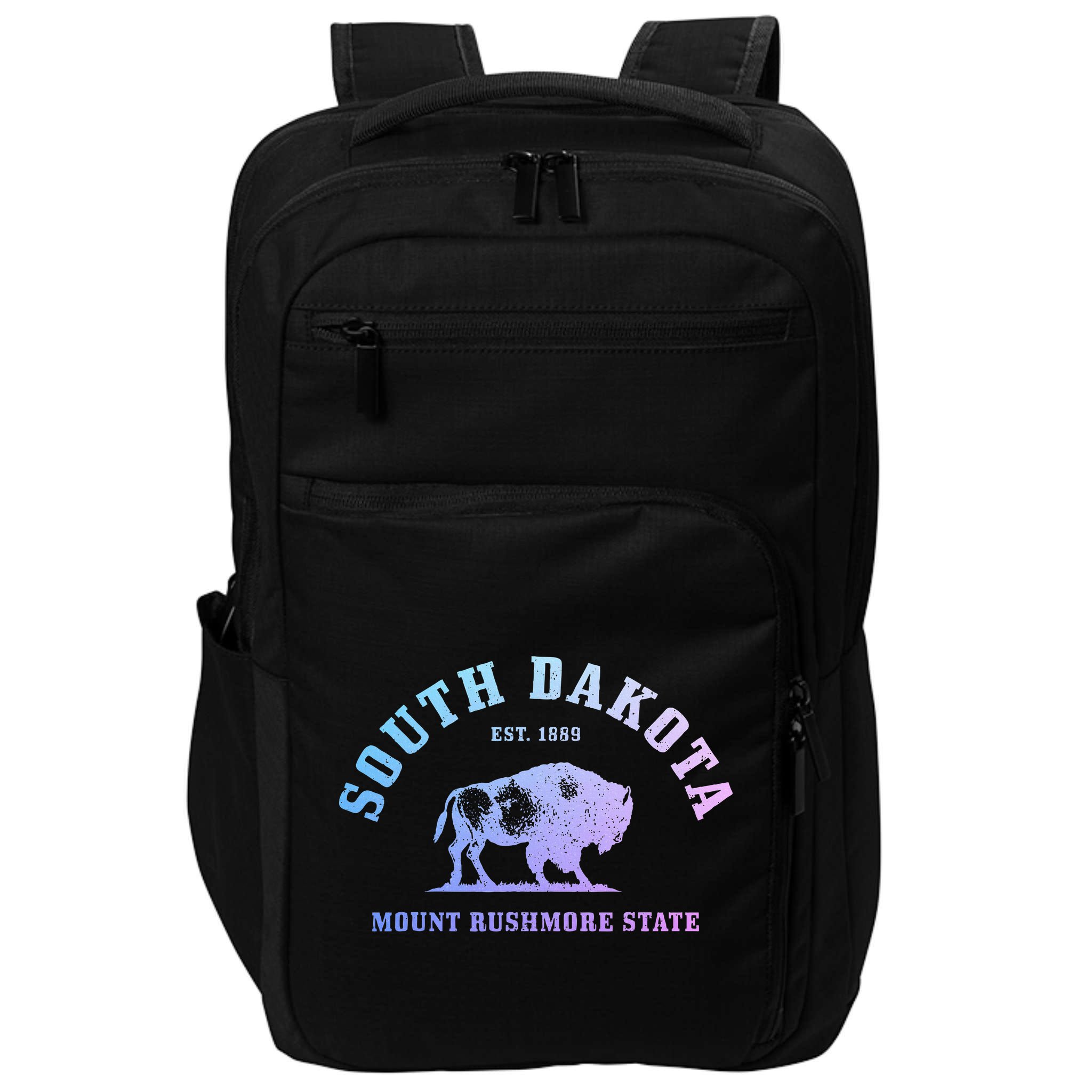 South Dakota Est. 1889 Mount Rushmore State Bison Vintage Impact Tech Backpack