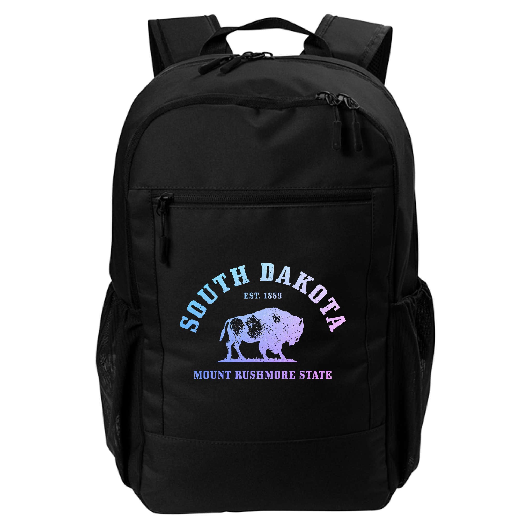 South Dakota Est. 1889 Mount Rushmore State Bison Vintage Backpack