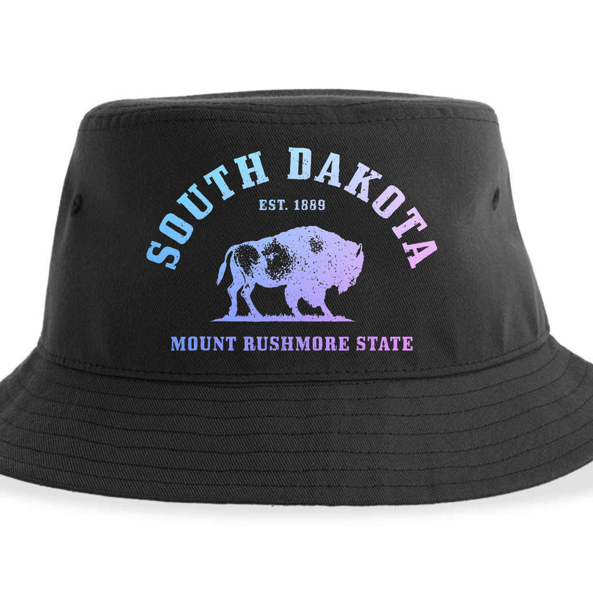 South Dakota Est. 1889 Mount Rushmore State Bison Vintage Sustainable Bucket Hat