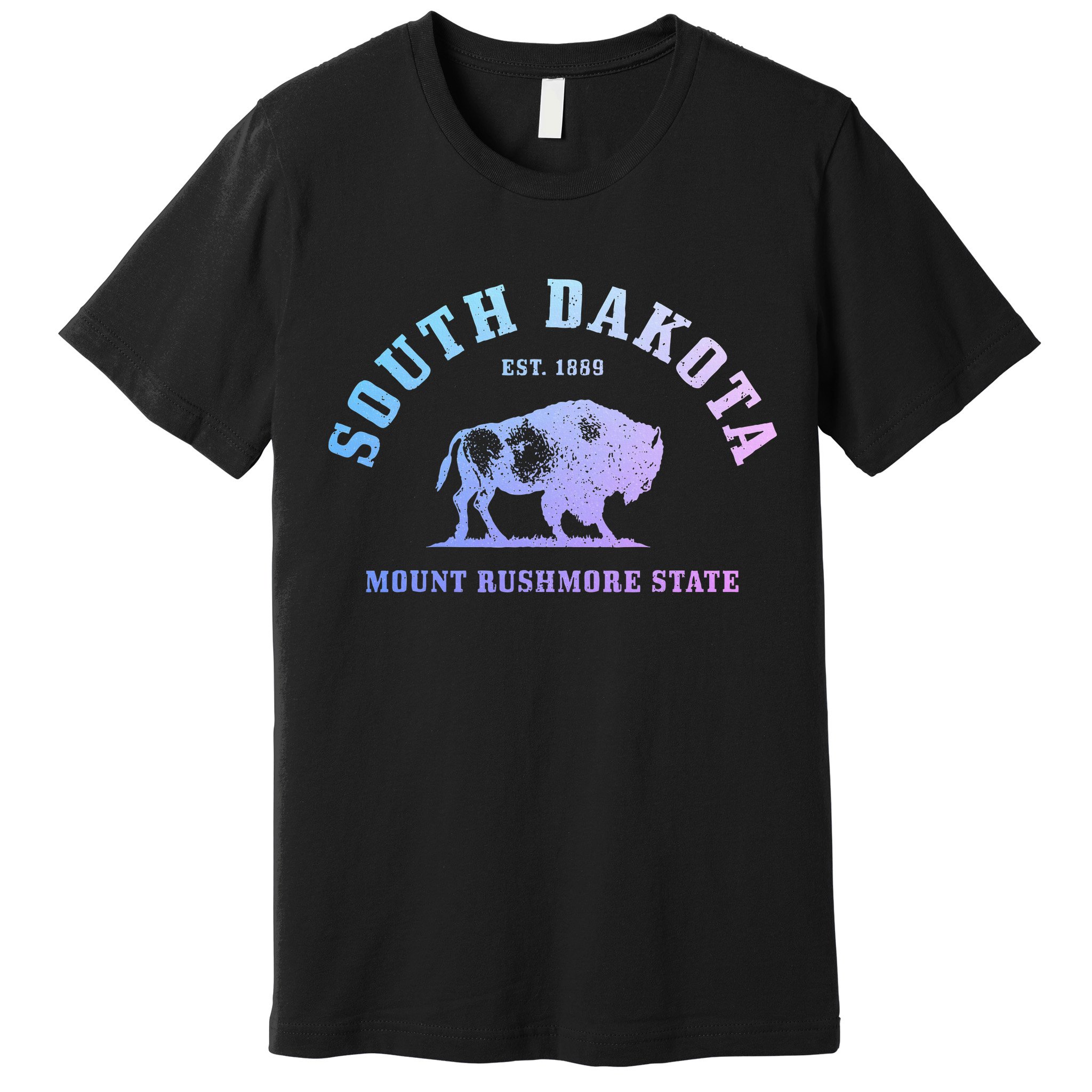 South Dakota Est. 1889 Mount Rushmore State Bison Vintage Premium T-Shirt