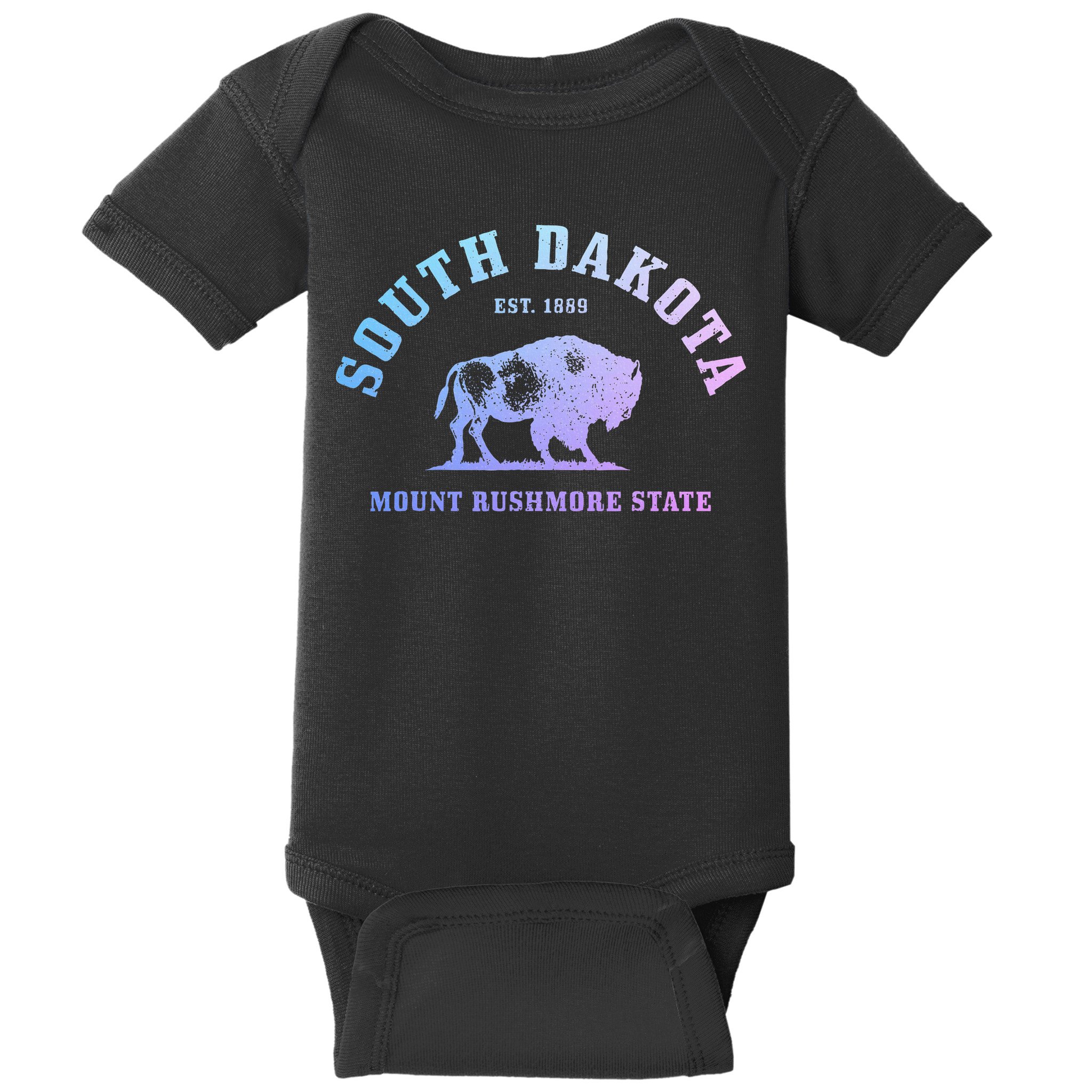 South Dakota Est. 1889 Mount Rushmore State Bison Vintage Baby Bodysuit