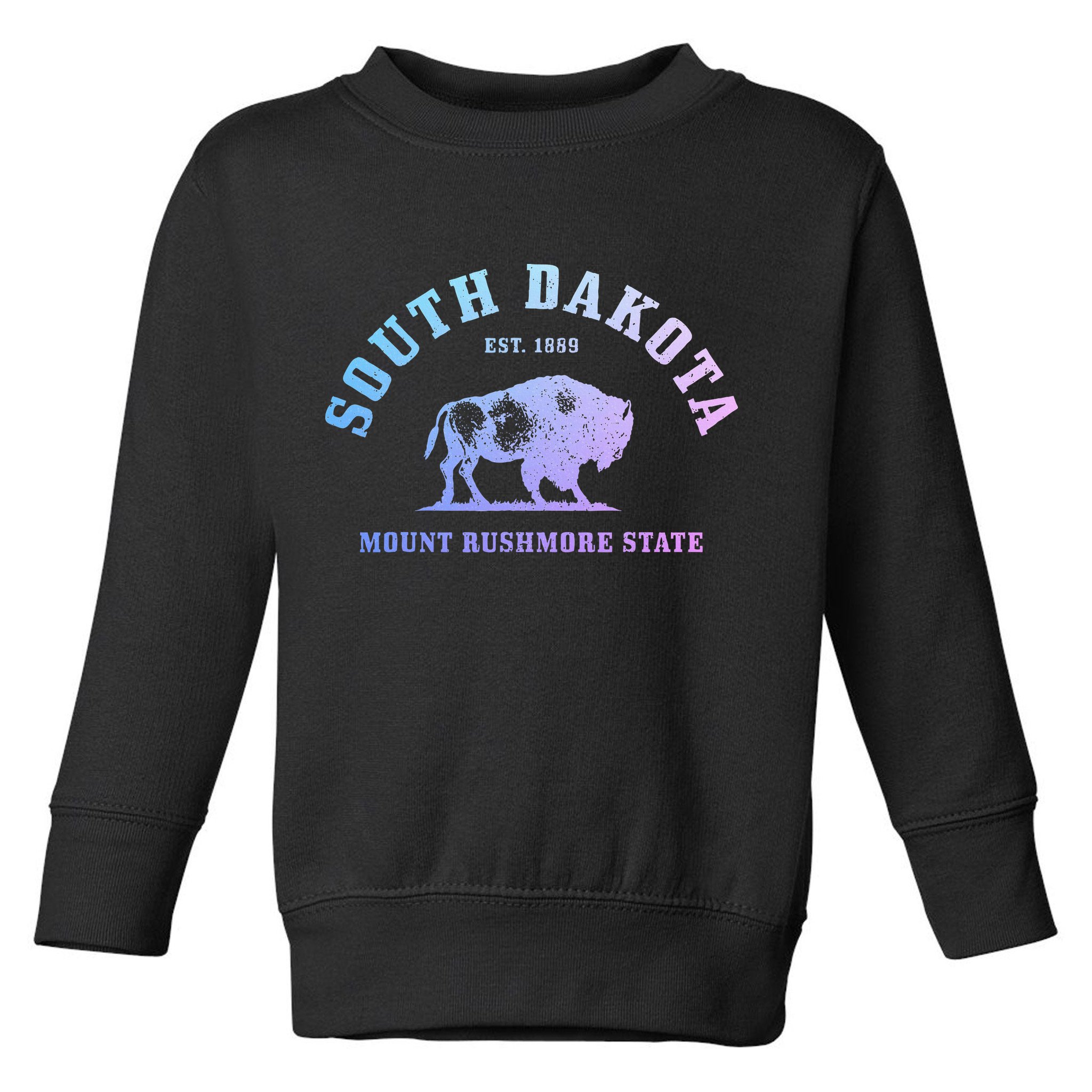 South Dakota Est. 1889 Mount Rushmore State Bison Vintage Toddler Sweatshirt