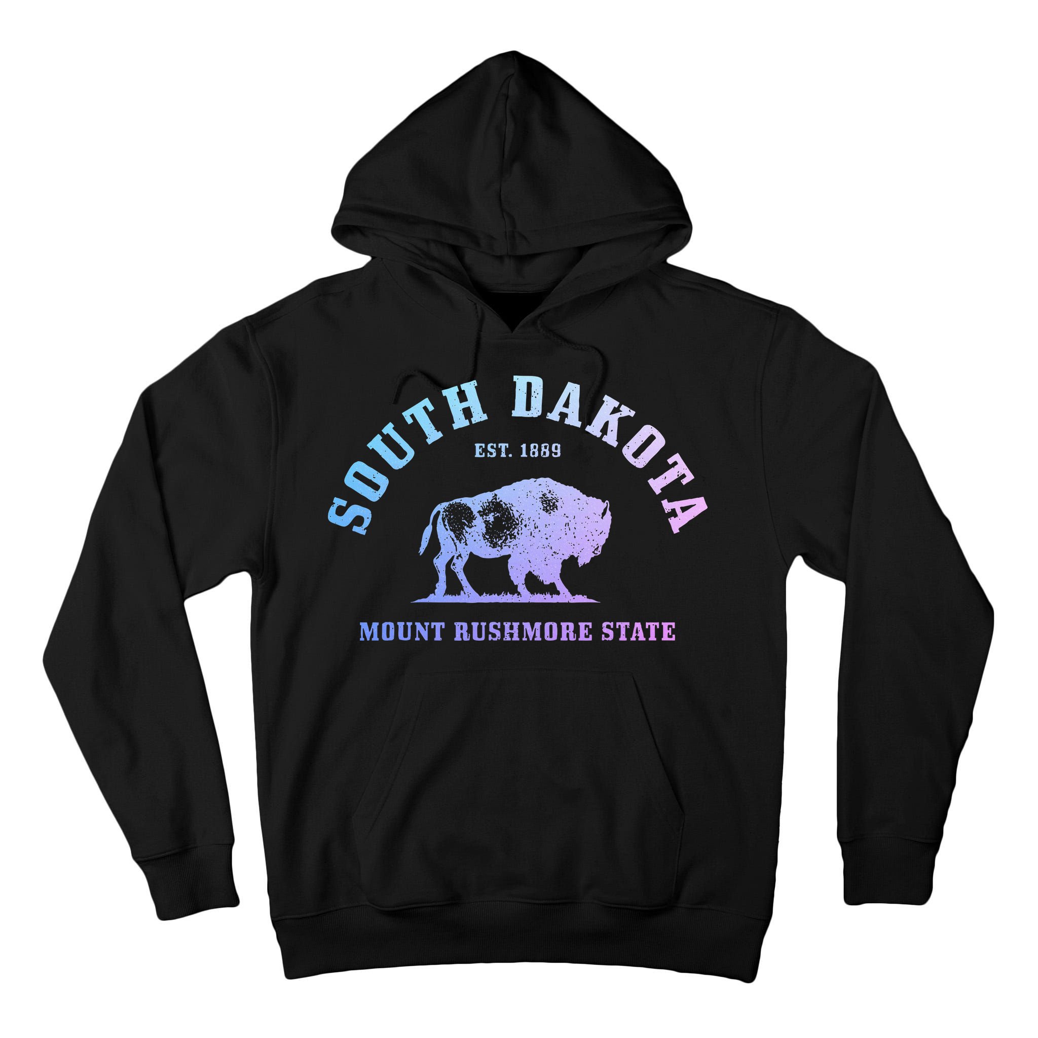 South Dakota Est. 1889 Mount Rushmore State Bison Vintage Tall Hoodie
