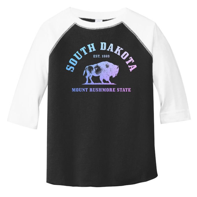 South Dakota Est. 1889 Mount Rushmore State Bison Vintage Toddler Fine Jersey T-Shirt
