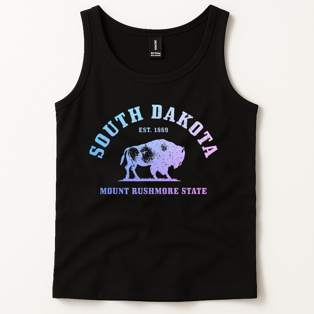 South Dakota Est. 1889 Mount Rushmore State Bison Vintage Tank Top