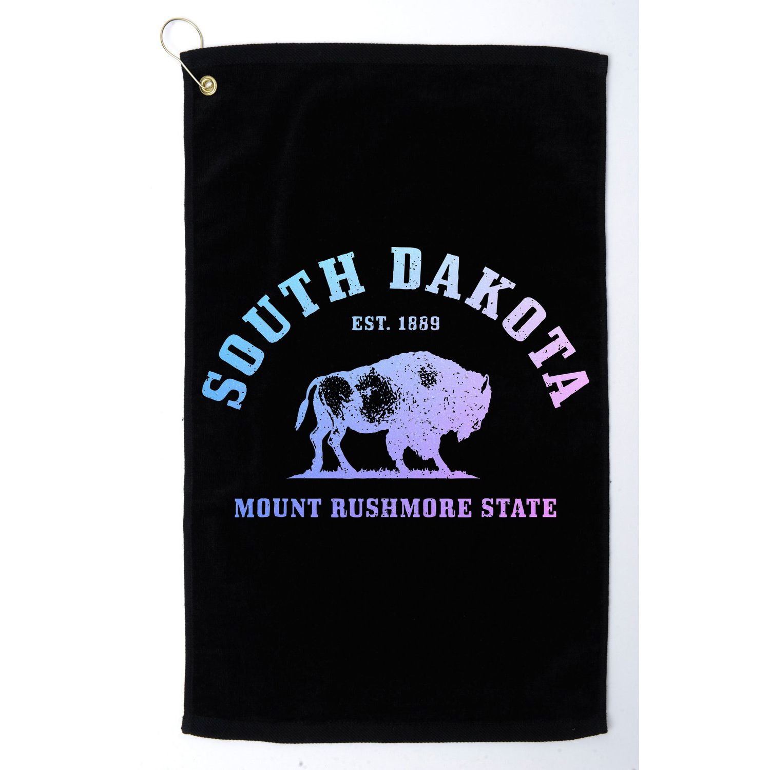 South Dakota Est. 1889 Mount Rushmore State Bison Vintage Golf Towel