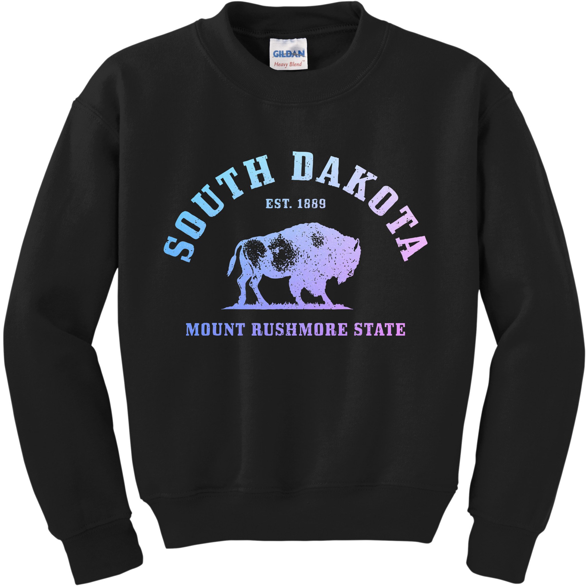 South Dakota Est. 1889 Mount Rushmore State Bison Vintage Kids Sweatshirt