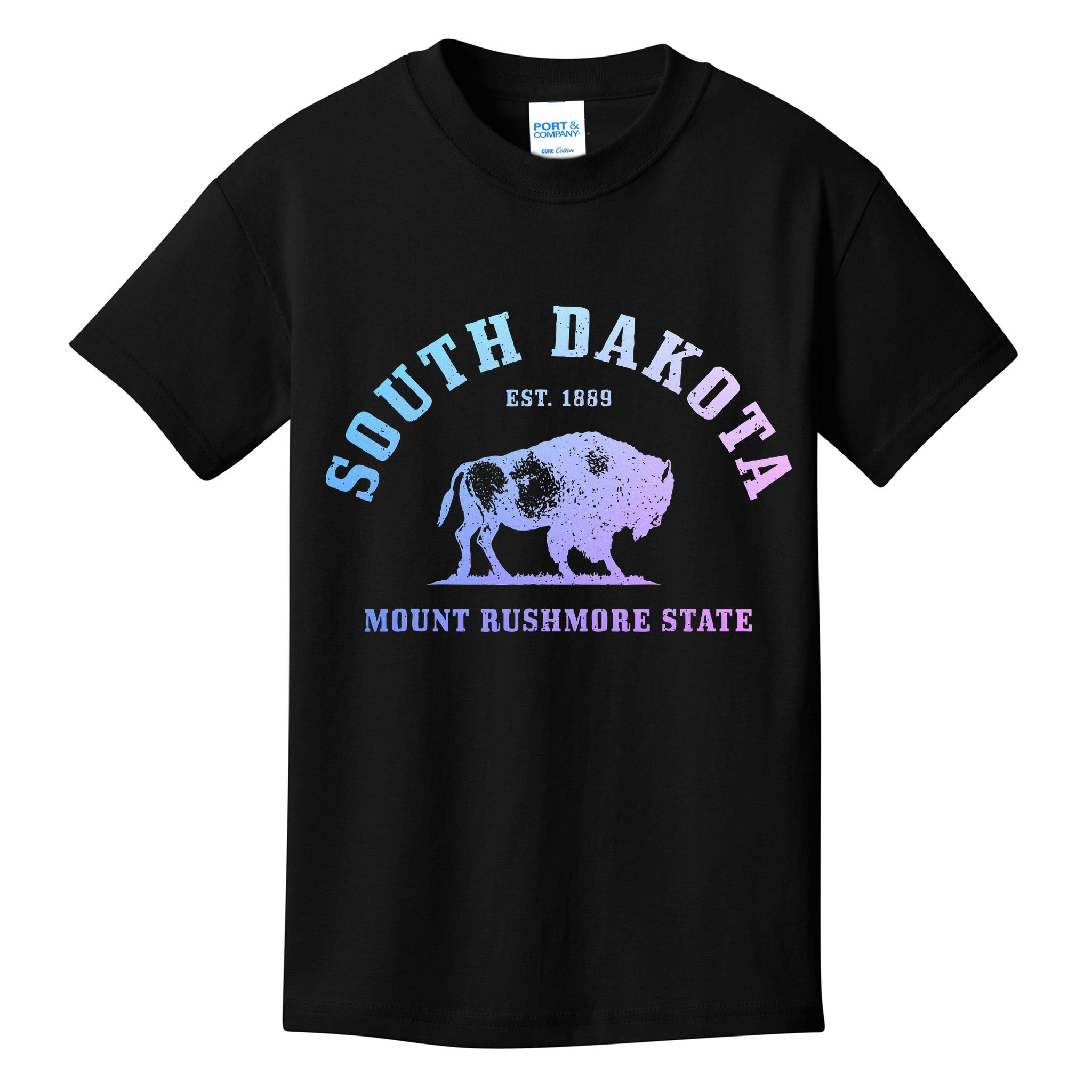 South Dakota Est. 1889 Mount Rushmore State Bison Vintage Kids T-Shirt