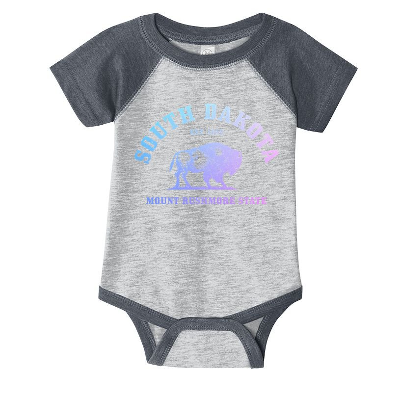 South Dakota Est. 1889 Mount Rushmore State Bison Vintage Infant Baby Jersey Bodysuit