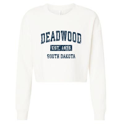 South Dakota Est 1876 Sd Vintage Sports Cropped Pullover Crew