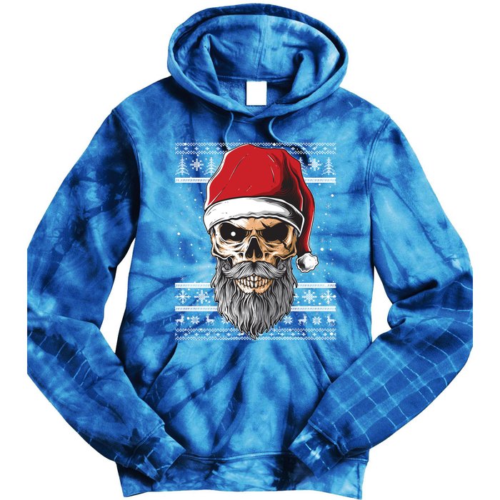 Santa Dj Edm Costume And Santa Hat Ugly Christmas Dj Cool Gift Tie Dye Hoodie